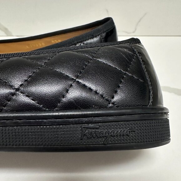 Salvatore Ferragamo Rufina Quilted Ballet Flats Black - Picture 10 of 16
